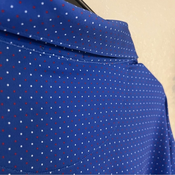 Men’s Fennec Red White Blue Golf Performance Polo Shirt USA Insignia Size Large - Picture 8 of 10